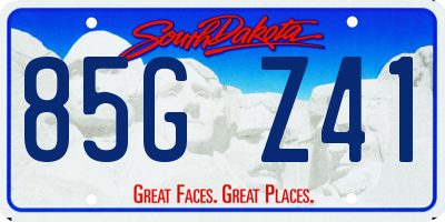 SD license plate 85GZ41