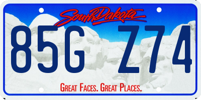SD license plate 85GZ74