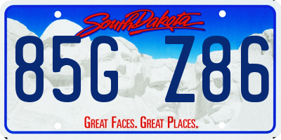 SD license plate 85GZ86
