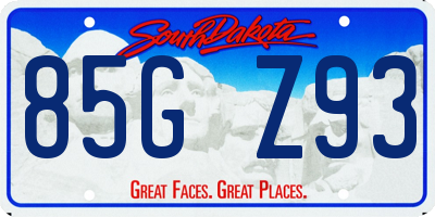 SD license plate 85GZ93