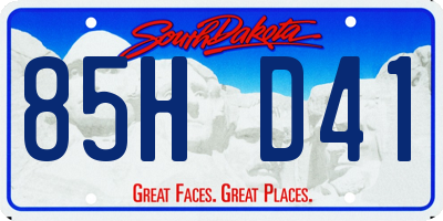SD license plate 85HD41