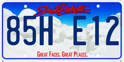 SD license plate 85HE12