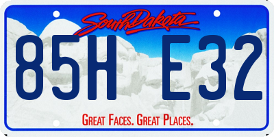 SD license plate 85HE32