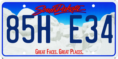 SD license plate 85HE34