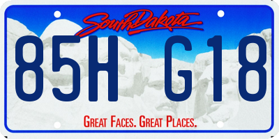 SD license plate 85HG18