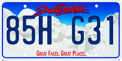 SD license plate 85HG31