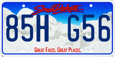 SD license plate 85HG56
