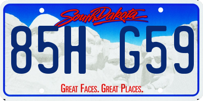 SD license plate 85HG59
