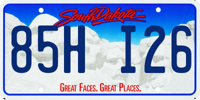 SD license plate 85HI26