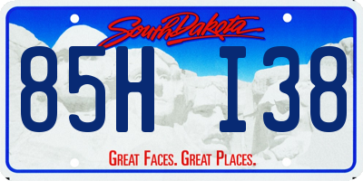 SD license plate 85HI38
