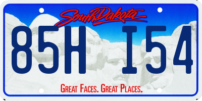 SD license plate 85HI54