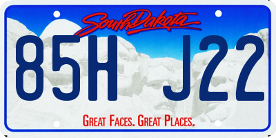 SD license plate 85HJ22
