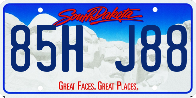 SD license plate 85HJ88