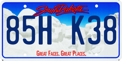 SD license plate 85HK38
