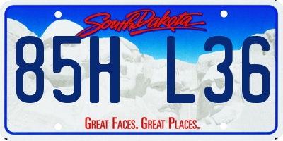 SD license plate 85HL36