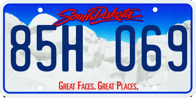 SD license plate 85HO69