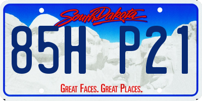 SD license plate 85HP21