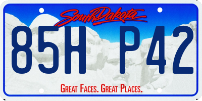 SD license plate 85HP42