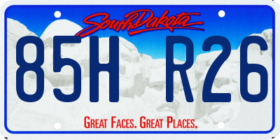SD license plate 85HR26