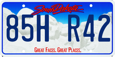 SD license plate 85HR42