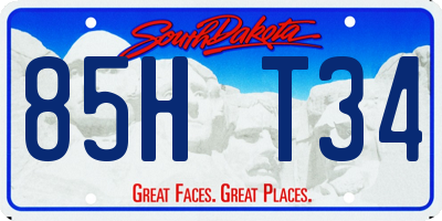 SD license plate 85HT34