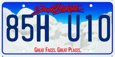 SD license plate 85HU10