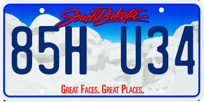 SD license plate 85HU34