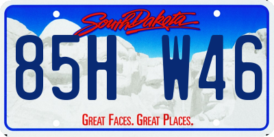 SD license plate 85HW46