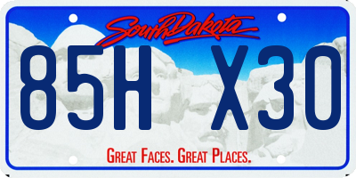 SD license plate 85HX30