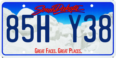SD license plate 85HY38