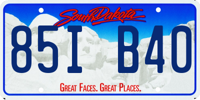 SD license plate 85IB40