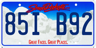 SD license plate 85IB92