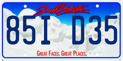 SD license plate 85ID35