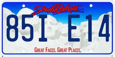 SD license plate 85IE14