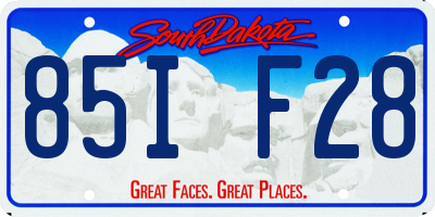 SD license plate 85IF28