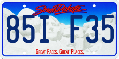 SD license plate 85IF35