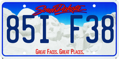 SD license plate 85IF38