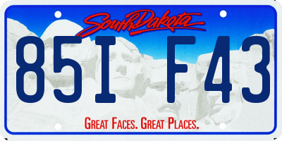 SD license plate 85IF43