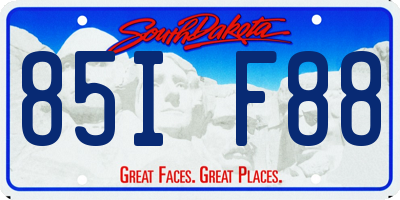 SD license plate 85IF88