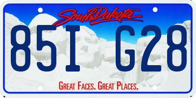 SD license plate 85IG28