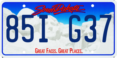 SD license plate 85IG37