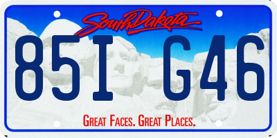 SD license plate 85IG46