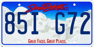 SD license plate 85IG72