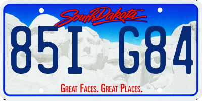 SD license plate 85IG84
