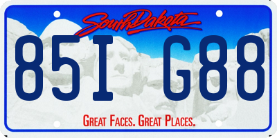 SD license plate 85IG88