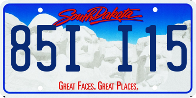 SD license plate 85II15