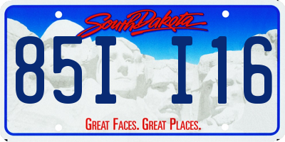 SD license plate 85II16