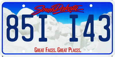 SD license plate 85II43