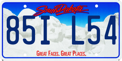 SD license plate 85IL54
