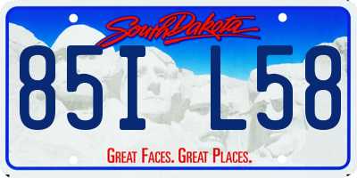 SD license plate 85IL58